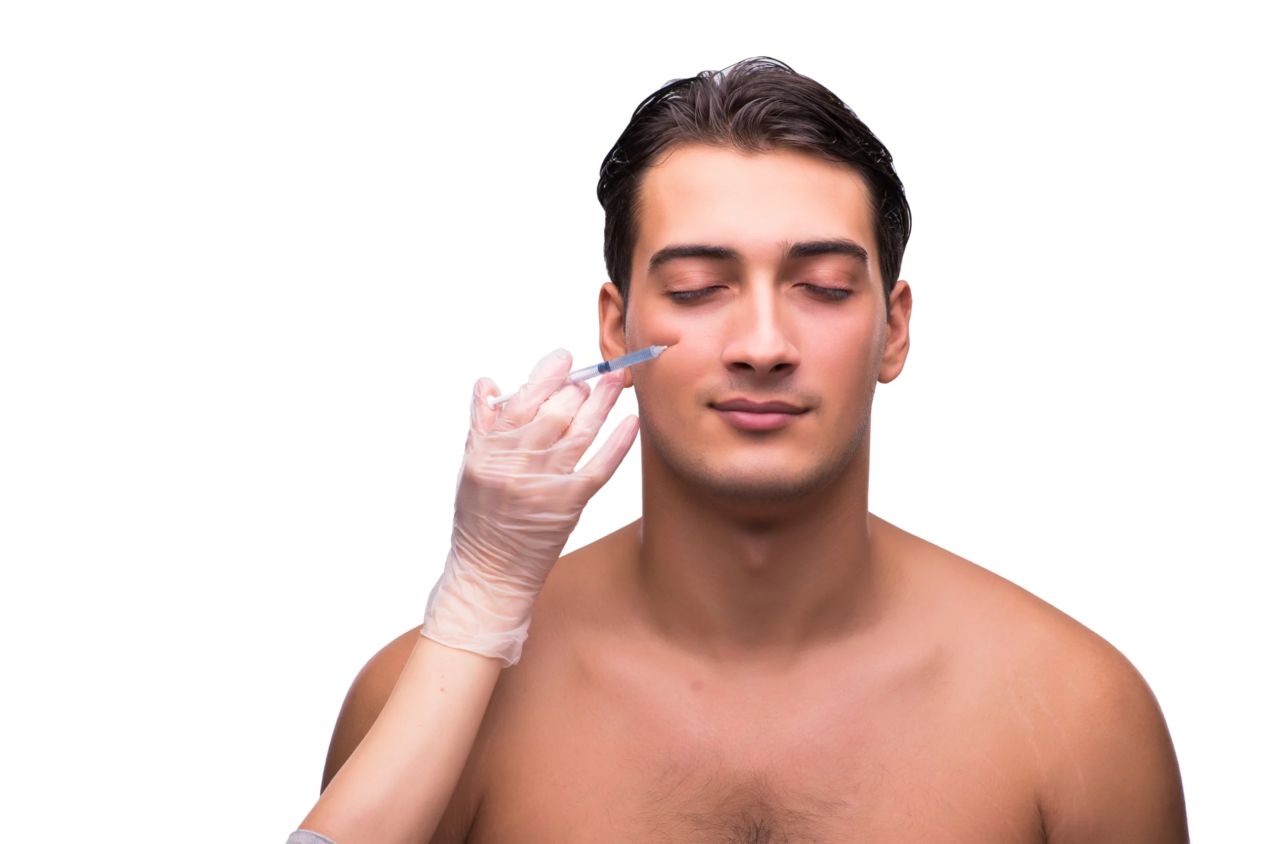 a man getting a botox injection