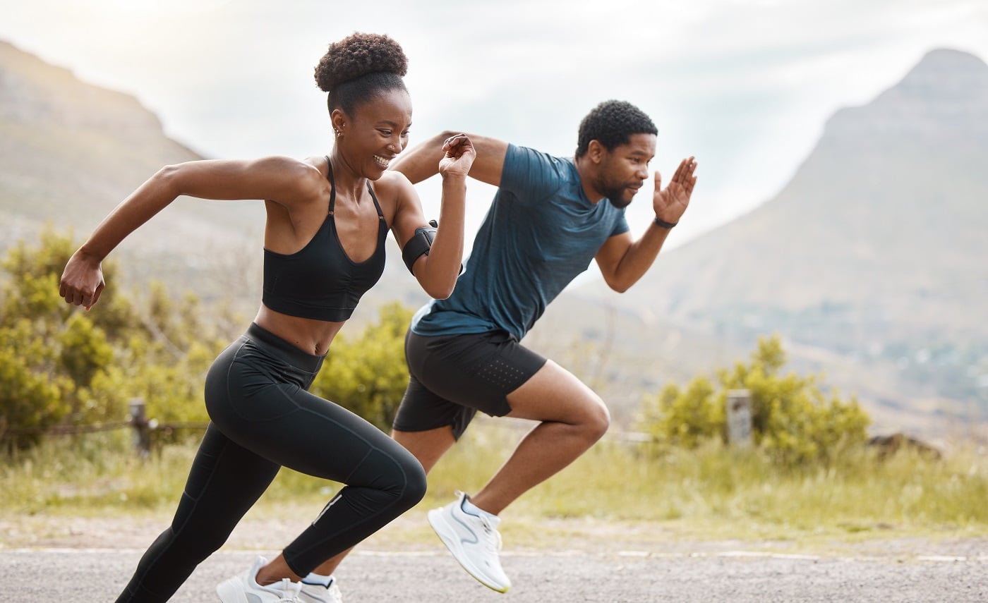 African Woman and Men are Running | Synergy Wellness MediSpa in Red Bank, NJ