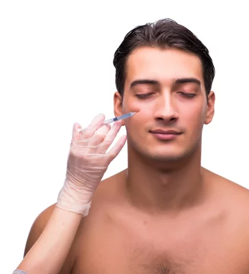 a man getting a botox injection